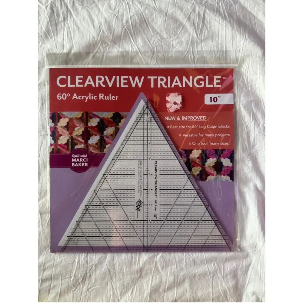 New‎ Clearview Triangle 60 degree Acrylic Ruler 10